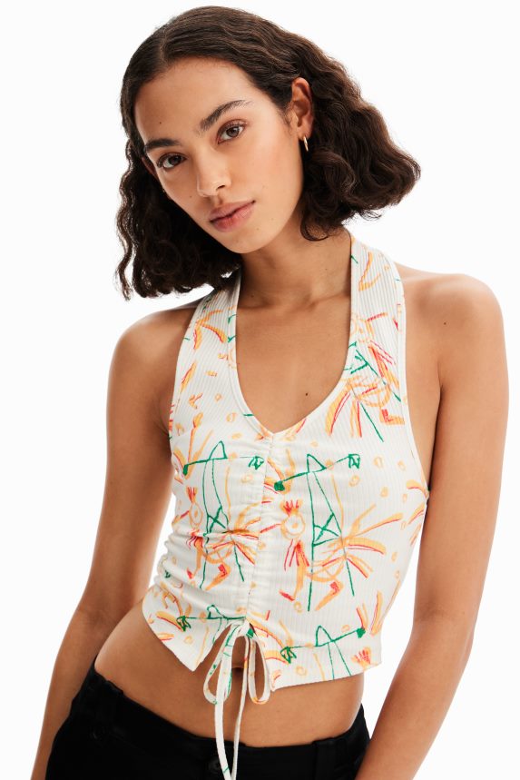 Women DesigualShort gathered top Clothing 68X240663