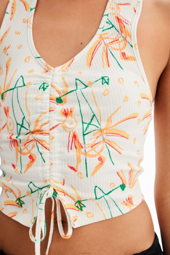 Women DesigualShort gathered top Clothing 68X240663