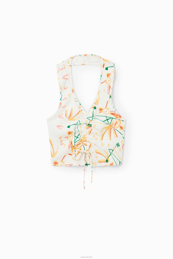 Women DesigualShort gathered top Clothing 68X240663