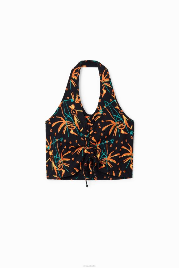 Women DesigualShort gathered top Clothing 68X240683