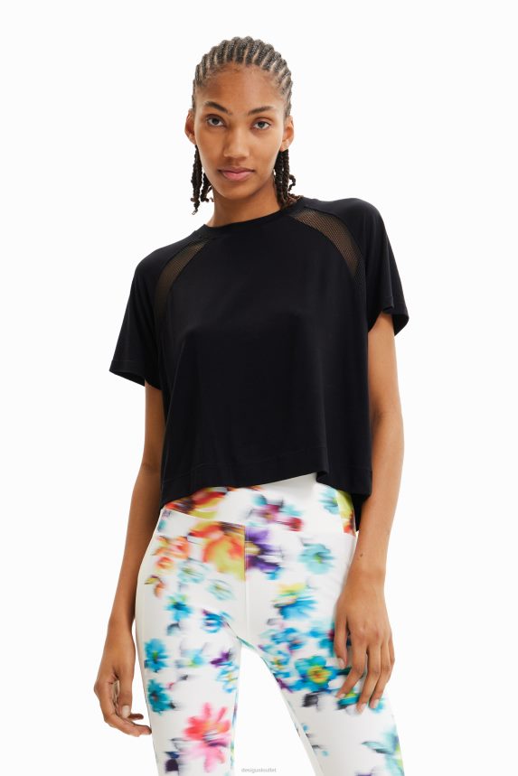 Women DesigualShort mesh sport T-shirt Clothing 68X240690