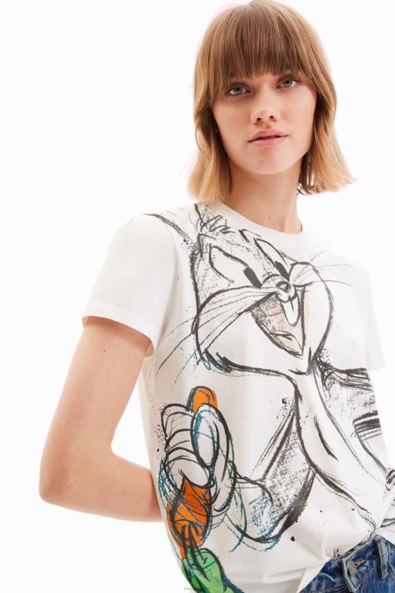 Women DesigualShort-sleeve Bugs Bunny T-shirt Clothing 68X240885