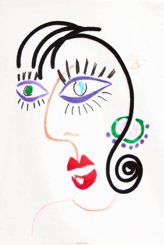 Women DesigualShort-sleeve face T-shirt Clothing 68X240341