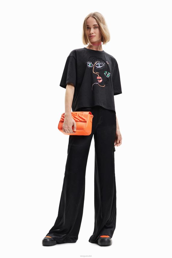 Women DesigualShort-sleeve face T-shirt Clothing 68X240950