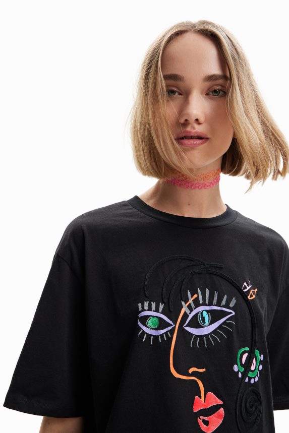 Women DesigualShort-sleeve face T-shirt Clothing 68X240950