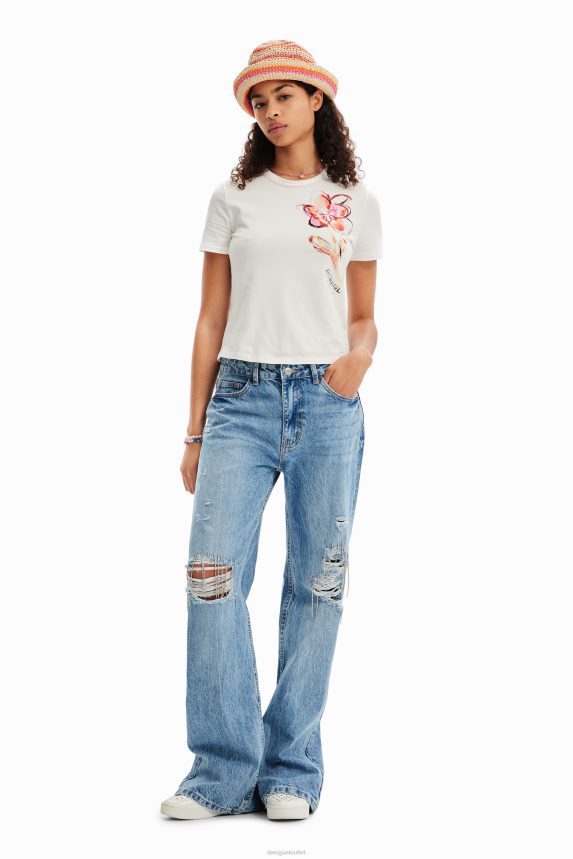 Women DesigualShort-sleeve flower T-shirt Clothing 68X2401168