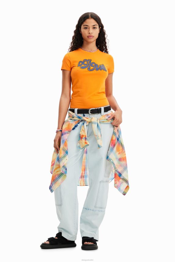 Women DesigualShort-sleeve rhinestone T-shirt Clothing 68X240599