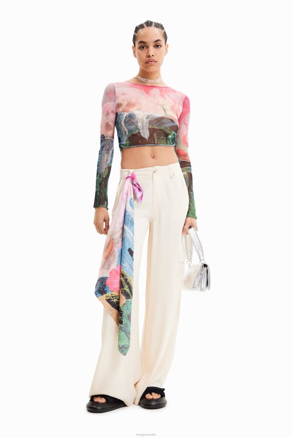 Women DesigualShort slim fantasy T-shirt Clothing 68X240528