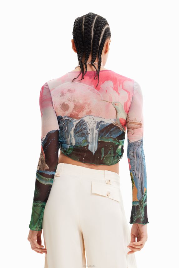 Women DesigualShort slim fantasy T-shirt Clothing 68X240528