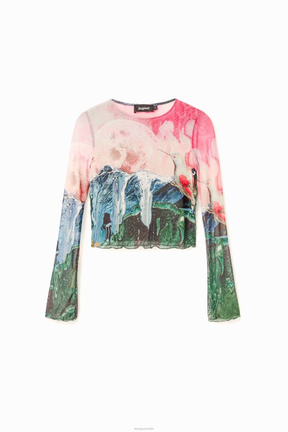 Women DesigualShort slim fantasy T-shirt Clothing 68X240528