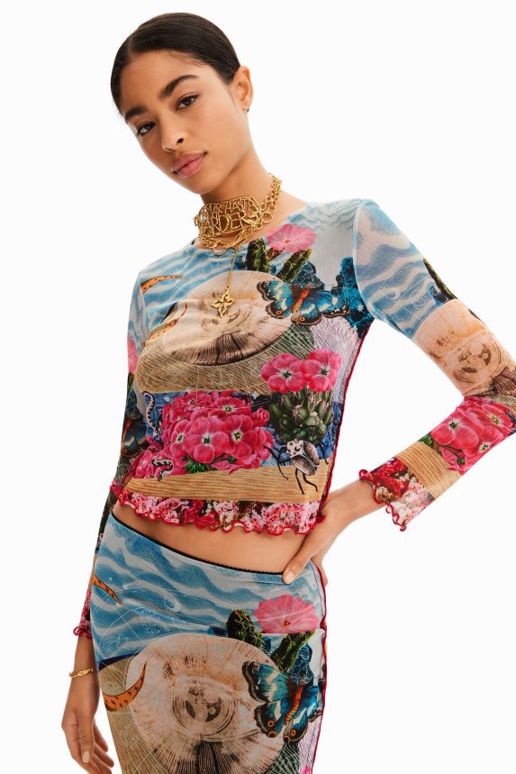 Women DesigualShort slim fantasy T-shirt Clothing 68X240847