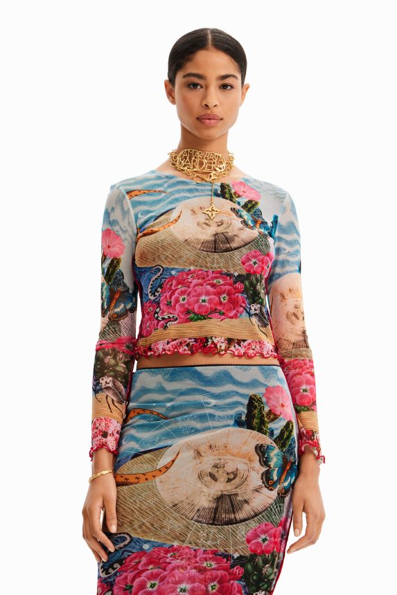 Women DesigualShort slim fantasy T-shirt Clothing 68X240847