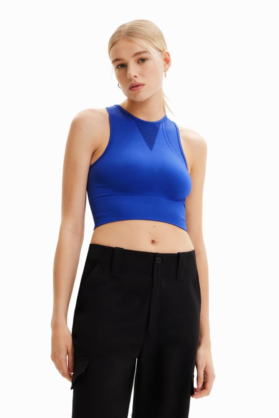 Women DesigualShort stretch sport top Clothing 68X240673