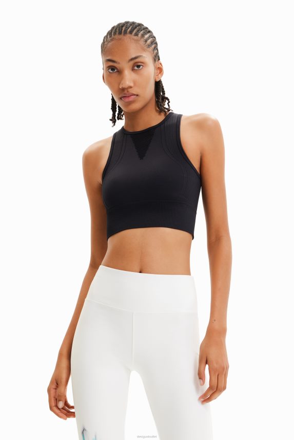 Women DesigualShort stretch sport top Clothing 68X240674