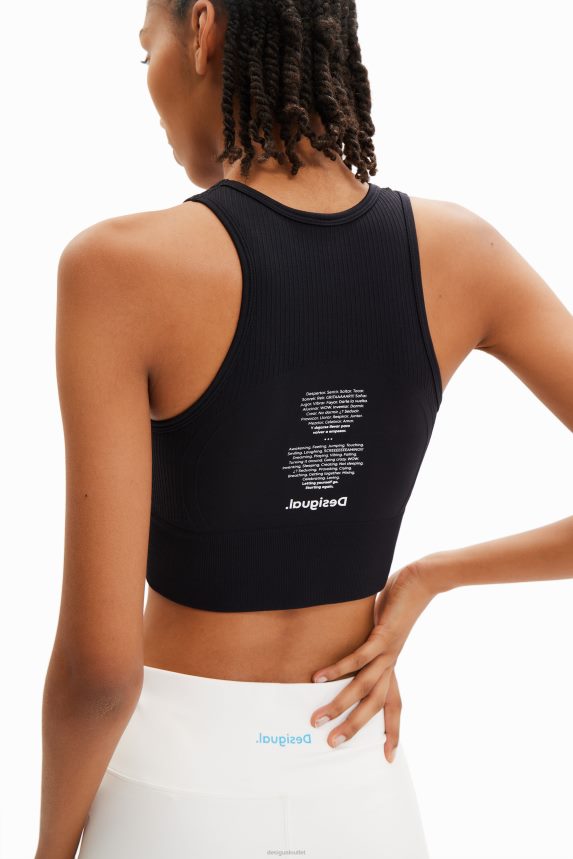 Women DesigualShort stretch sport top Clothing 68X240674