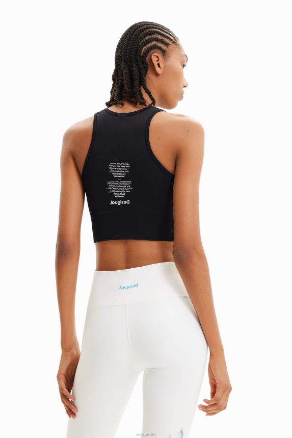 Women DesigualShort stretch sport top Clothing 68X240674