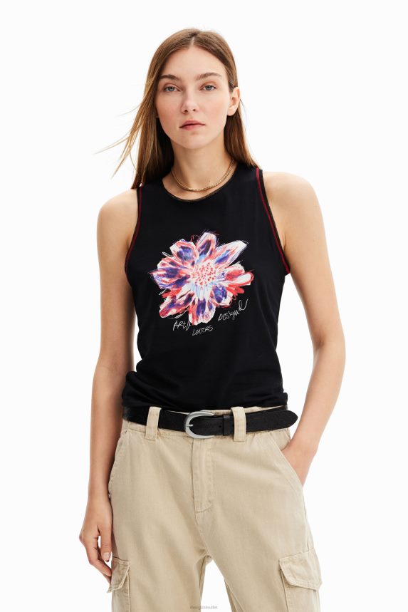 Women DesigualSleeveless flower T-shirt Clothing 68X2401167