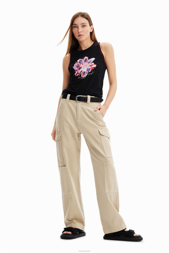 Women DesigualSleeveless flower T-shirt Clothing 68X2401167