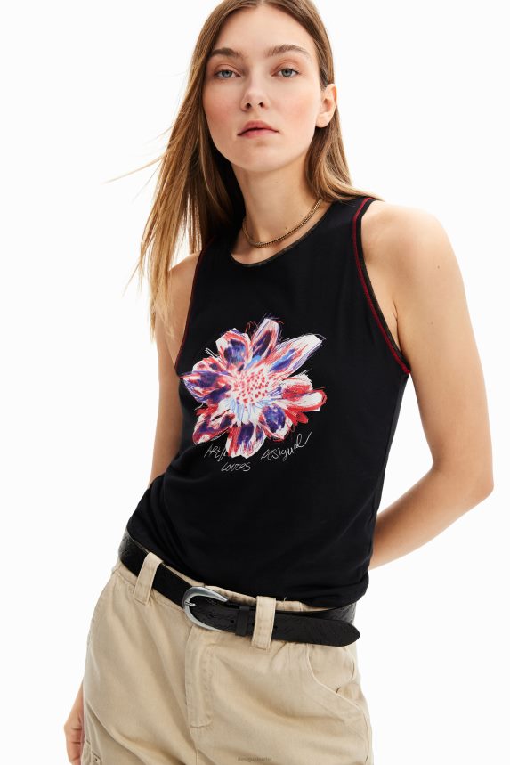 Women DesigualSleeveless flower T-shirt Clothing 68X2401167