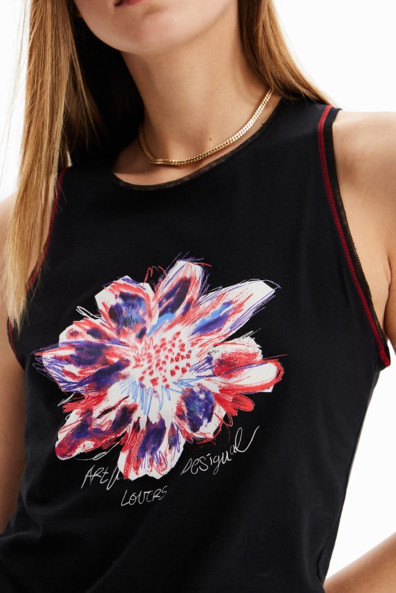 Women DesigualSleeveless flower T-shirt Clothing 68X2401167