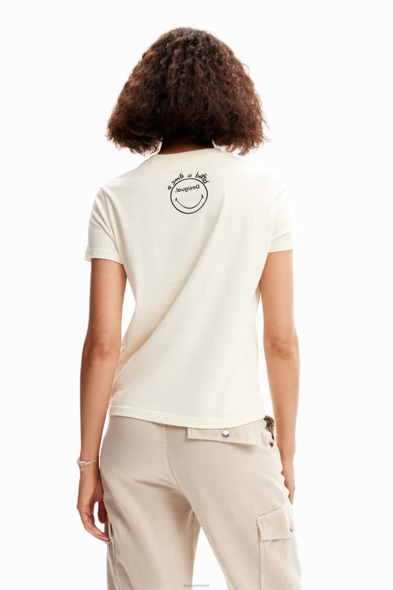 Women DesigualSmiley flowers T-shirt Clothing 68X240944