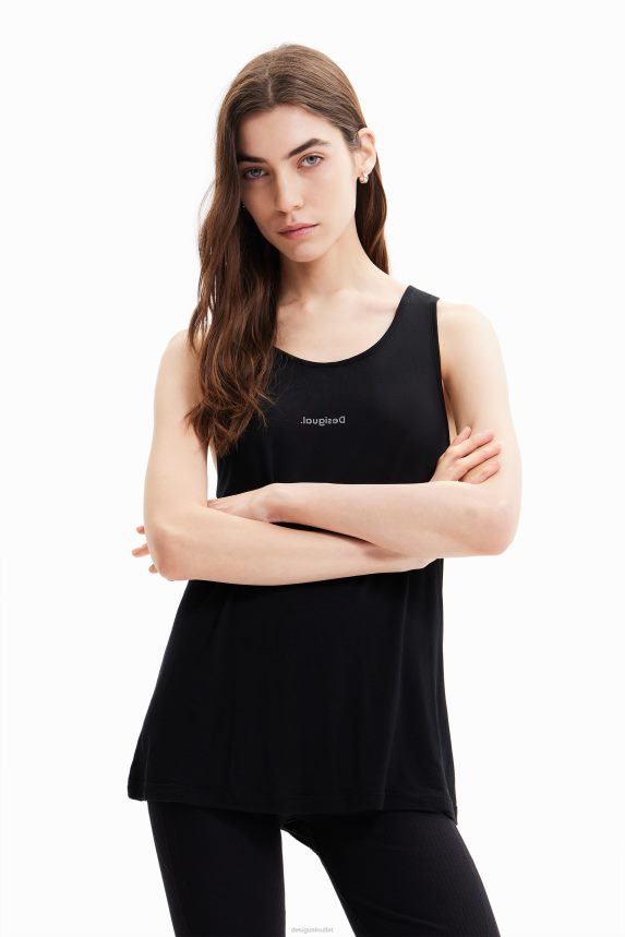 Women DesigualSport floral vest top Clothing 68X240713