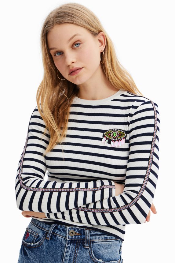 Women DesigualStriped T-shirt Clothing 68X240947