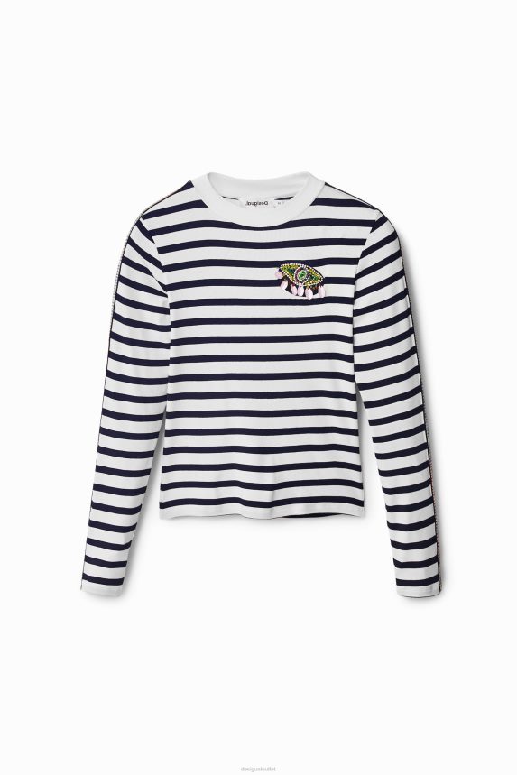 Women DesigualStriped T-shirt Clothing 68X240947