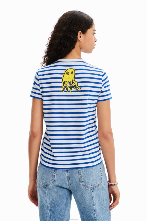 Women DesigualStriped arty T-shirt Clothing 68X240951