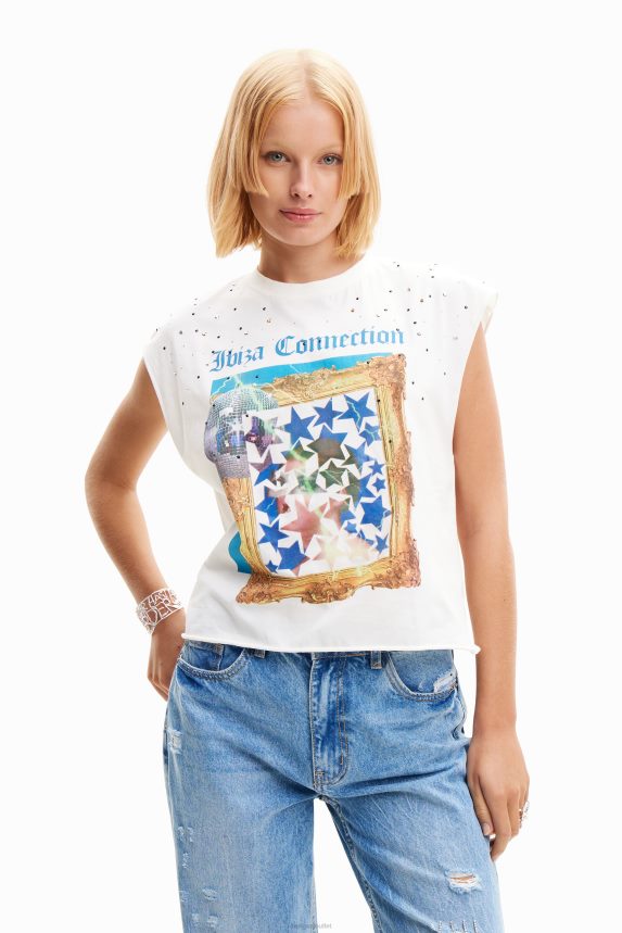 Women DesigualStudded disco T-shirt Clothing 68X240504