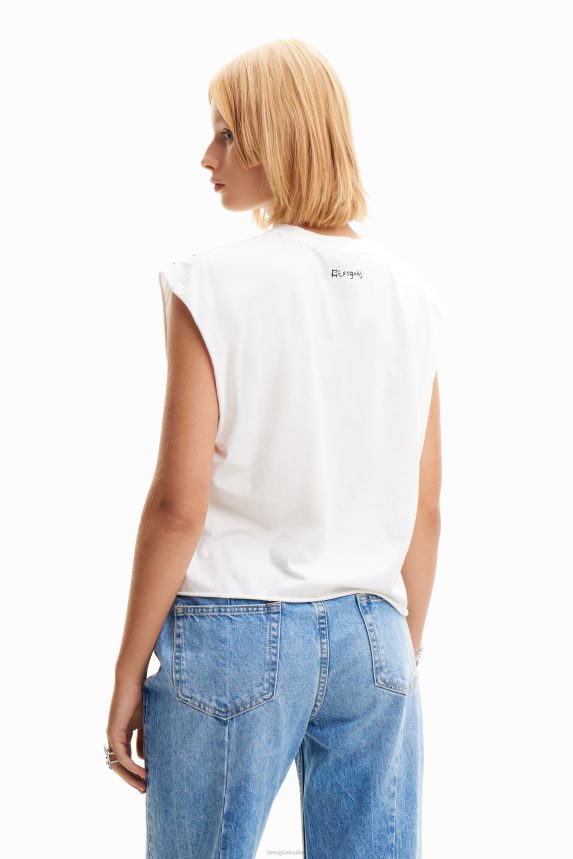 Women DesigualStudded disco T-shirt Clothing 68X240504