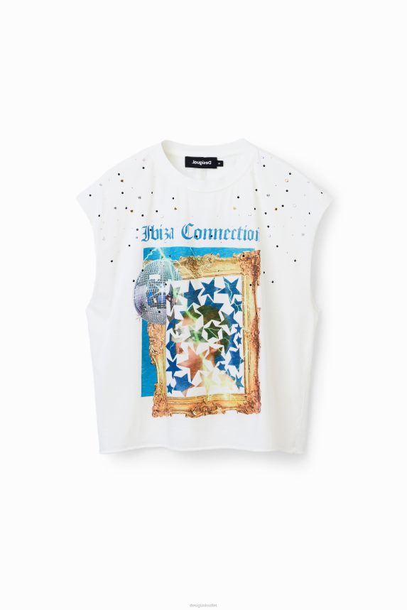 Women DesigualStudded disco T-shirt Clothing 68X240504