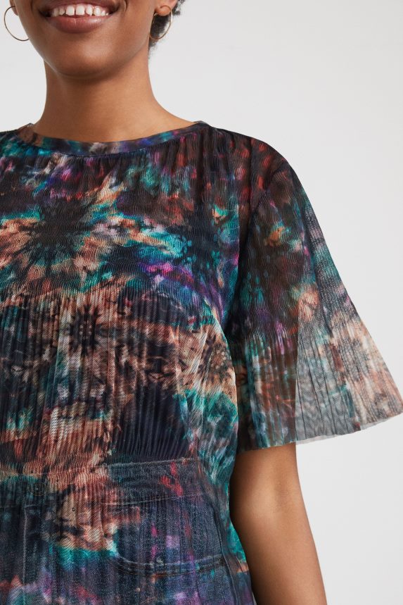 Women DesigualTie-dye mesh T-shirt Clothing 68X2401123