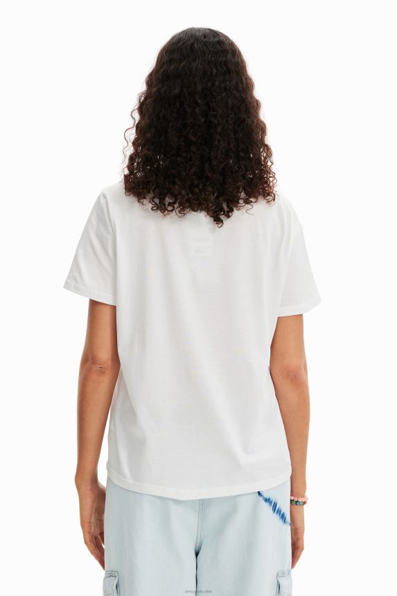 Women DesigualTropical palm tree T-shirt Clothing 68X240940