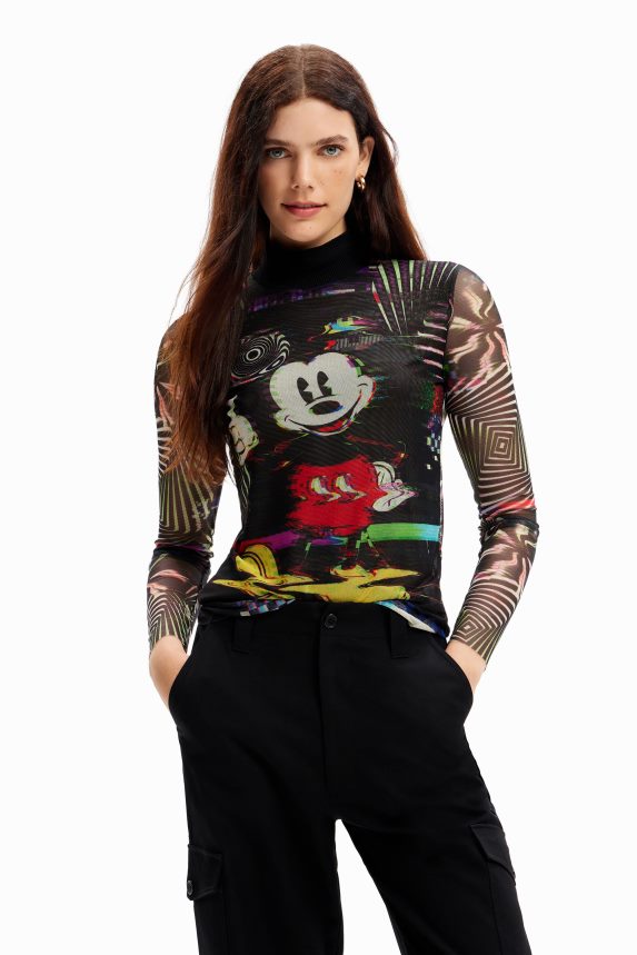 Women DesigualTulle Mickey Mouse T-shirt Clothing 68X24072