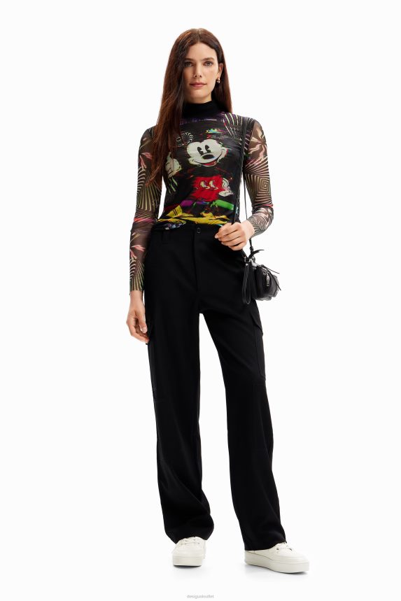 Women DesigualTulle Mickey Mouse T-shirt Clothing 68X24072