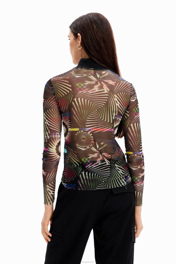 Women DesigualTulle Mickey Mouse T-shirt Clothing 68X24072