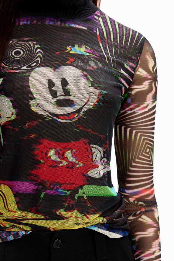 Women DesigualTulle Mickey Mouse T-shirt Clothing 68X24072