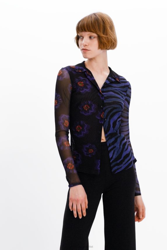 Women DesigualTulle floral zebra shirt Clothing 68X2401007
