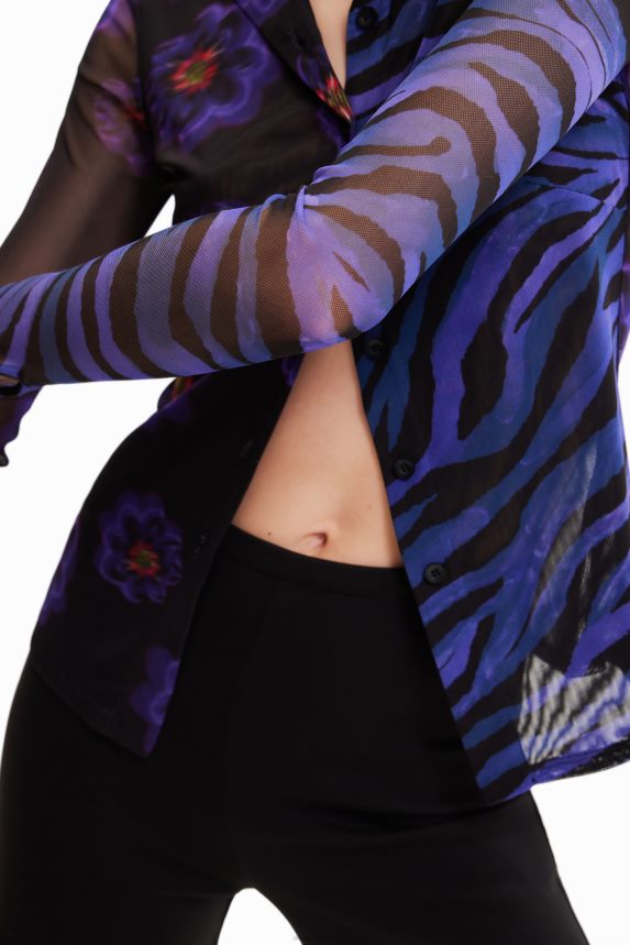 Women DesigualTulle floral zebra shirt Clothing 68X2401007