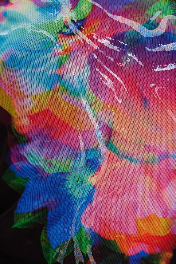 Women DesigualTulle slim floral T-shirt Clothing 68X240848