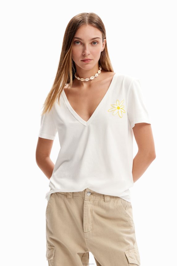 Women DesigualV-neck flower T-shirt Clothing 68X2401142