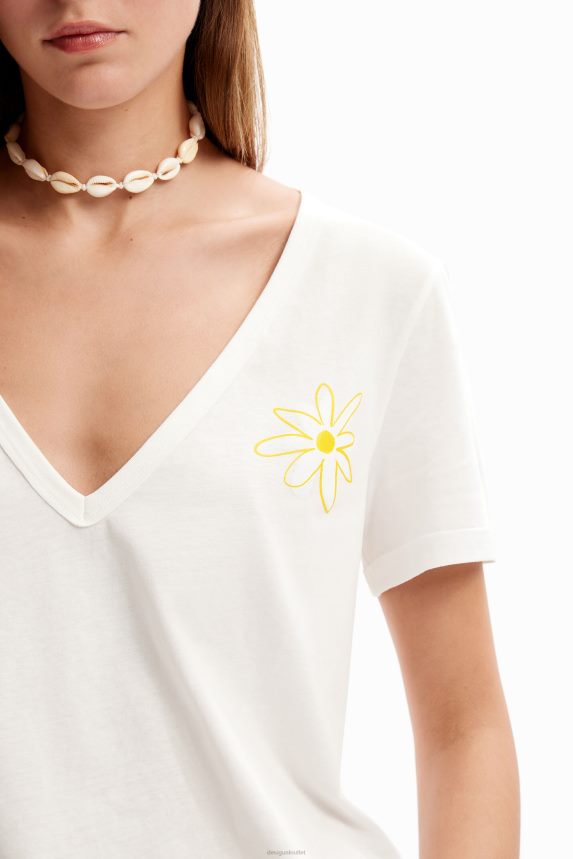 Women DesigualV-neck flower T-shirt Clothing 68X2401142