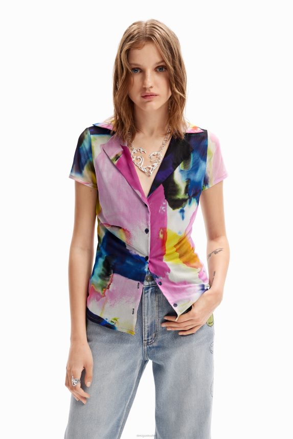 Women DesigualWatercolour tulle resort T-shirt Clothing 68X2401141