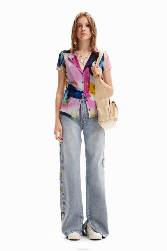 Women DesigualWatercolour tulle resort T-shirt Clothing 68X2401141