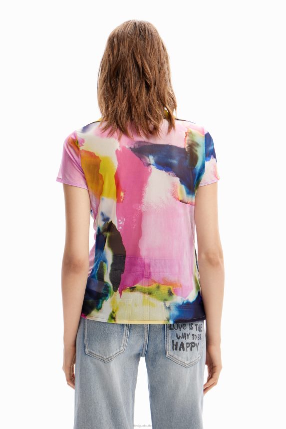 Women DesigualWatercolour tulle resort T-shirt Clothing 68X2401141