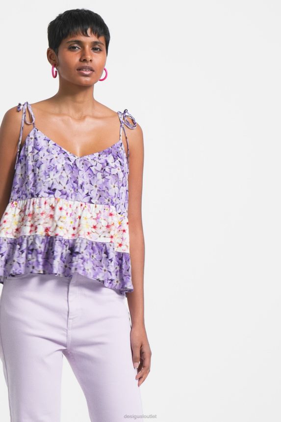 Women DesigualFloral strap top Clothing 68X240769