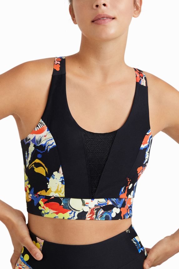 Women DesigualSlim top flowers strap Clothing 68X240363