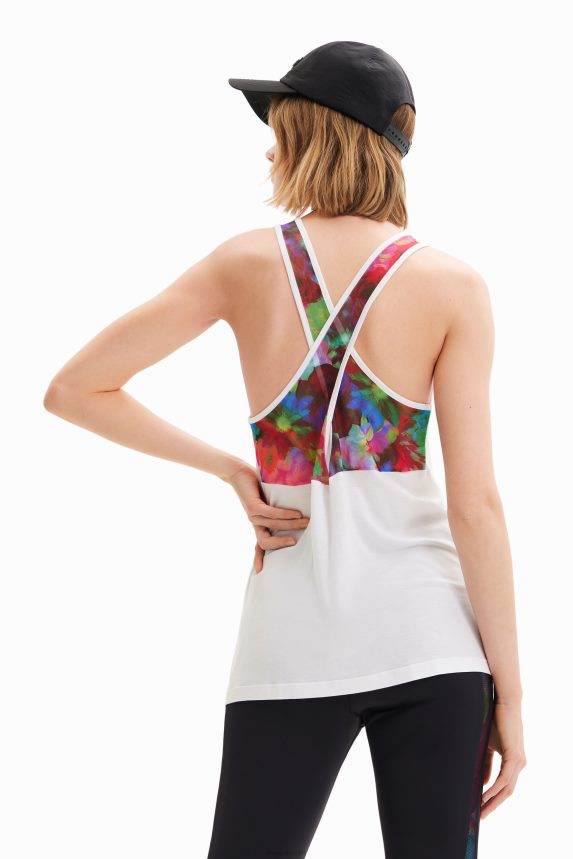 Women DesigualSport floral vest top Clothing 68X240435