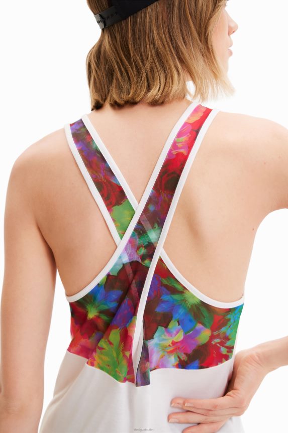 Women DesigualSport floral vest top Clothing 68X240435